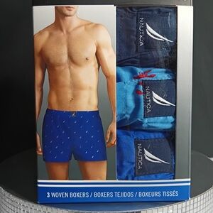 Nautica Men's Assorted Blue Boxers - 3 Pack